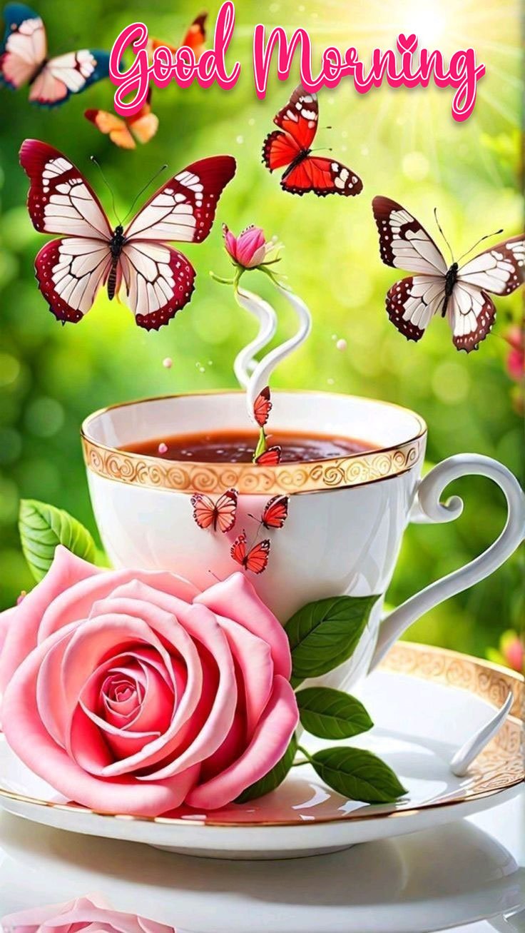 beautiful good morning butterfly images