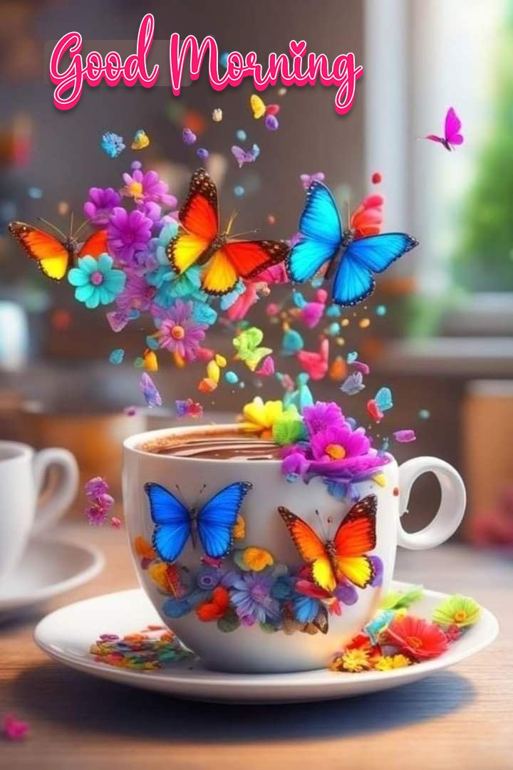 beautiful good morning butterfly image