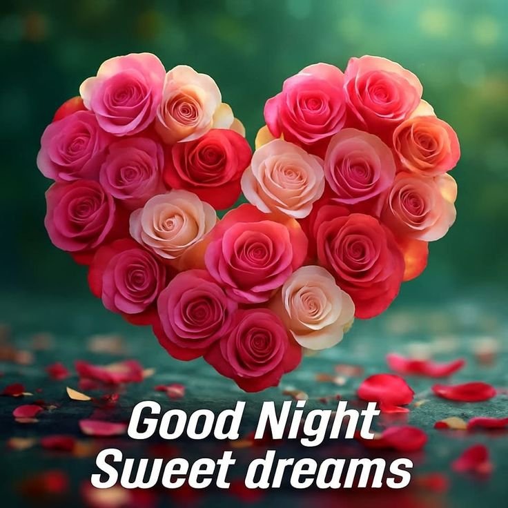 good night love flowers photos