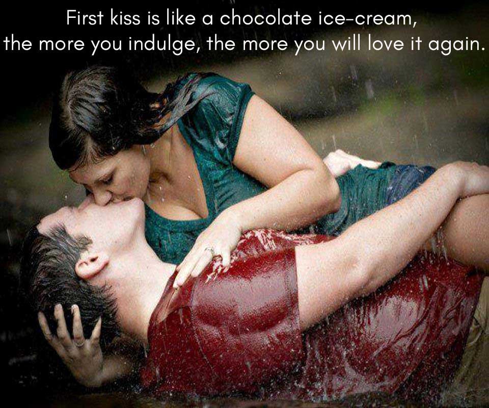 First kiss messages for him her