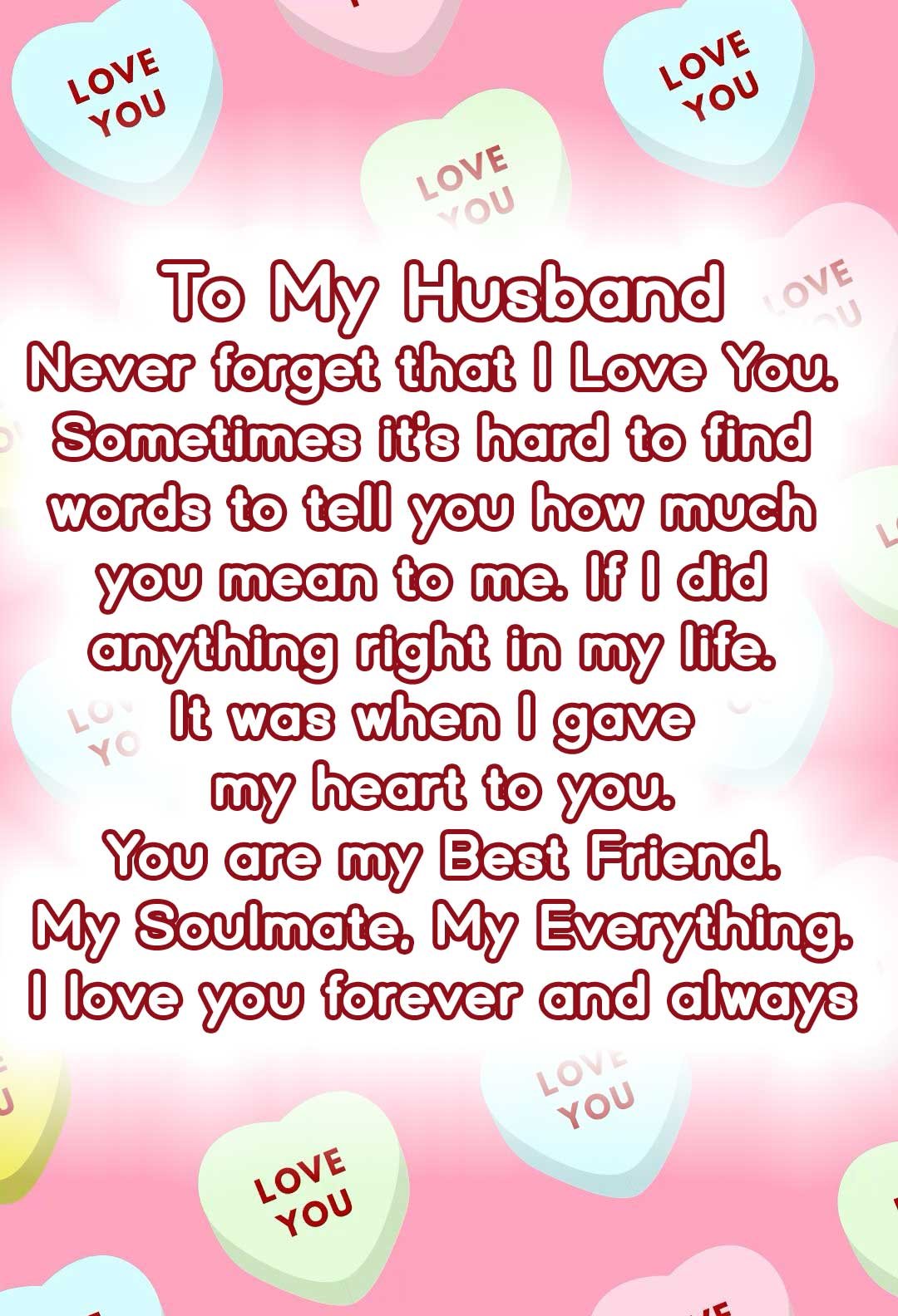 Sweet love notes for husband