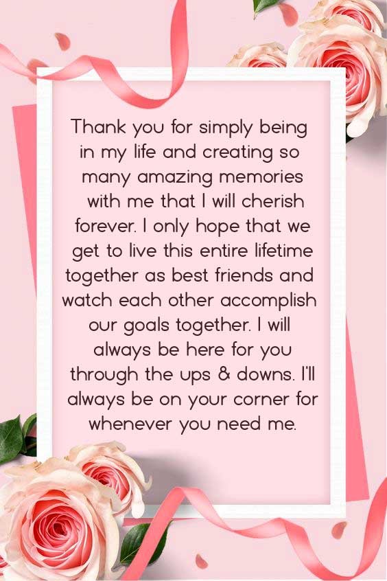 Thank you note for friend